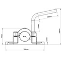 48mm Cast clamp drawing with dimensions side view