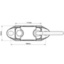48mm Cast clamp top view with dimensions