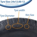 24x12.00-12 8pr Journey P332 grass tyre size with text