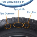 24x8.50-14 4pr Journey P332 grass tyre size with text