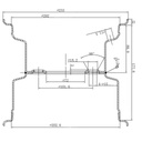 7.00x8 Wheel rim 4/101.6/72 silver (for golf buggy) drawing with dimensions