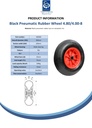 4.80/4.00x8 4ply Plastic pneumatic wheel 25x75mm roller bearing 200kg - Spec sheet
