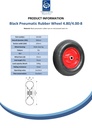 4.80/4.00x8 4ply red steel pneumatic wheel 25x75mm roller bearing 200kg - Spec sheet