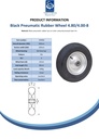 4.80/4.00x8 4ply Steel pneumatic wheel 25x80mm ball bearing 200kg - Spec sheet