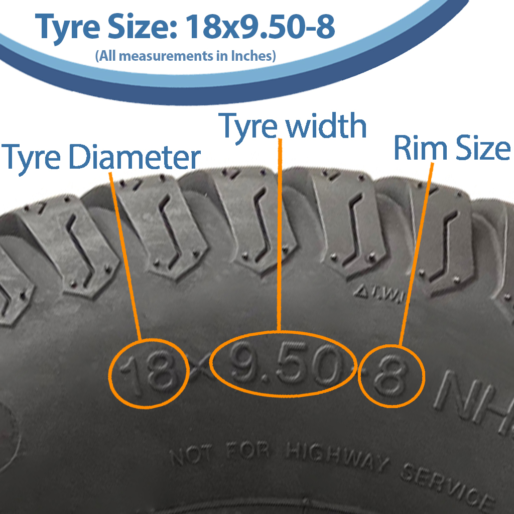 18x9.50-8 6pr Journey P332 grass tyre size with text