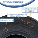 20.5x8.00-10 (205/65-10) 8pr Journey P815 high speed trailer tyre specification