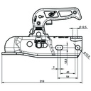 SPP 2300kg Pressed steel hitch & adaptors for 35/40/45/50mm round drawbar