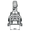 SPP 2300kg Pressed steel hitch & adaptors for 35/40/45/50mm round drawbar