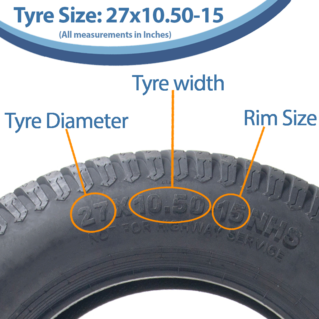 27x10.50-15 4pr Journey P332A grass tyre size with text