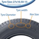 27x10.50-15 4pr Journey P332A grass tyre size with text