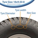 18x9.50-8 6pr P332 Grass tyre size with text