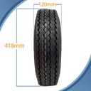 4.80/4.00-8 (120/90-8) 6ply Journey trailer wheel & tyre pattern with dimensions