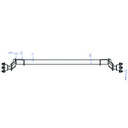 750kg Suspension beam axle - 4/100 hubs 1145mm holes Front View