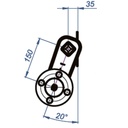 500kg Suspension Units, fitted with 4x100 hubs (pair) Side View Drawing with Dimensions