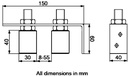 Gate Guides in Bracket (2of G30x40) - Dimensions