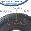 24x12.00-10 (305/60-10) 4pr Journey P532 grass tyre size with text