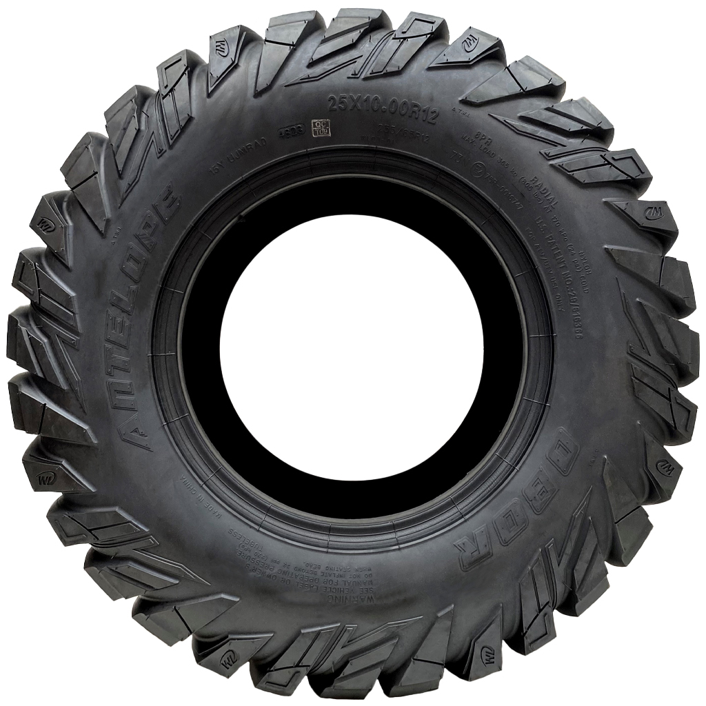 25x10.00R12 (255/65R12) 8ply OBOR Antelope ATV Tyre TL, 24psi, 73N, 365kg side view