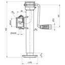 Simol Side Winder Jack 1300kg  250mm STROKE Drawing with Dimensions