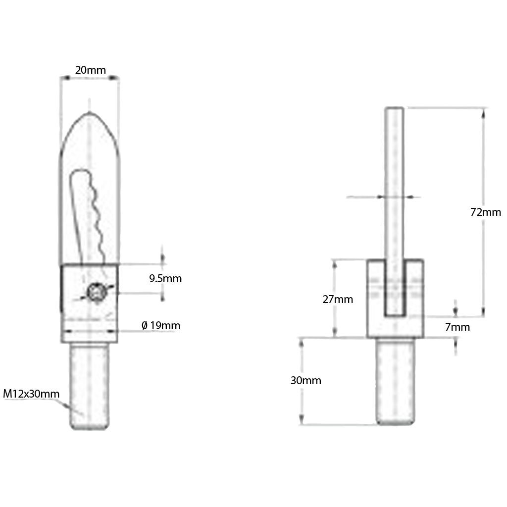 LARGE BOLT ON ANTILUCE (M12x30) 
