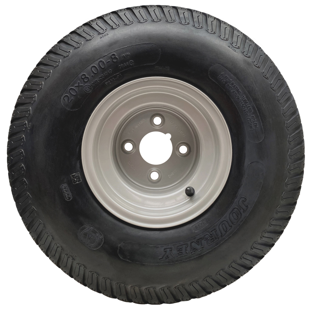 20x8.00-8 grass tyre on rim 4/4" side view