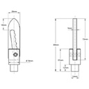 1/2" WELD-ON ANTILUCE FASTENER Drawing with Dimensions