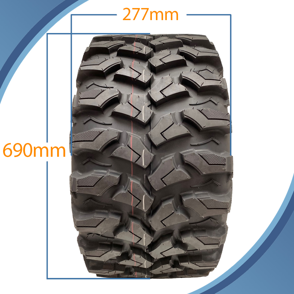 27x11.00R14 (275/60R14) 8ply OBOR Outslope Tyre TL, 24psi, 79J, 437kg pattern with dimensions