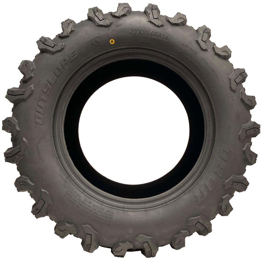 27x11.00R14 (275/60R14) 8ply OBOR Outslope Tyre TL, 24psi, 79J, 437kg side view