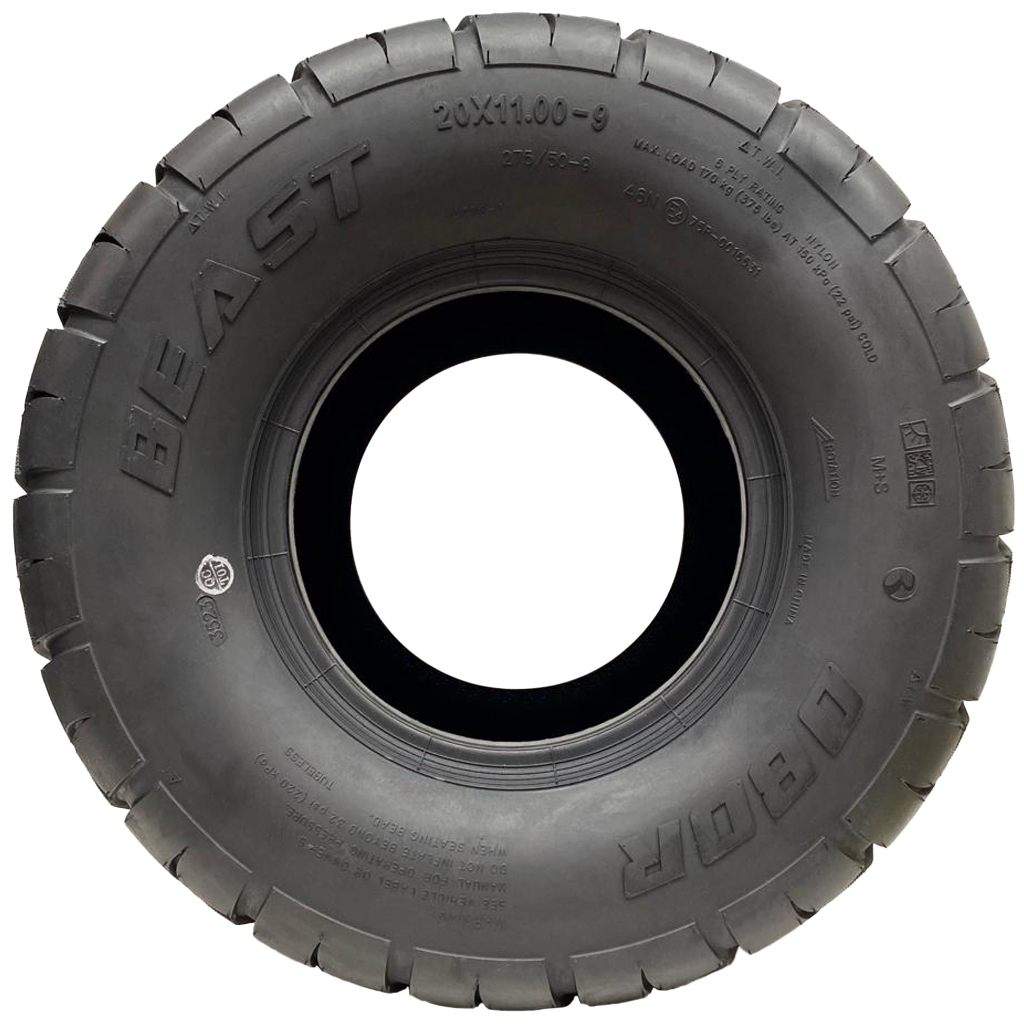 20x11.00-9 (275/50-9) 6ply OBOR Beast Tyre side view