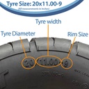 20x11.00-9 (275/50-9) 6ply OBOR Beast Tyre size with text