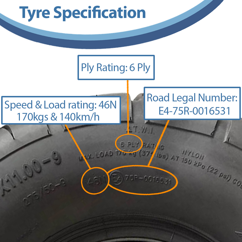 20x11.00-9 (275/50-9) 6ply OBOR Beast Tyre specification