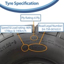 20x11.00-9 (275/50-9) 6ply OBOR Beast Tyre specification