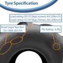 20x10.00-8 4pr Journey P328 Open centre tyre specification