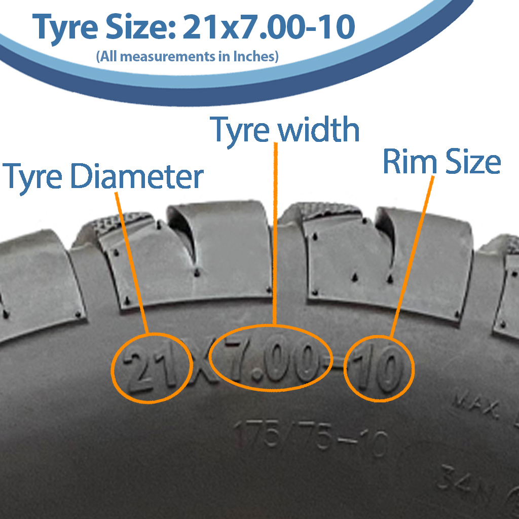 21x7.00-10 (175/75-10) 6ply OBOR Beast Tyre size with text