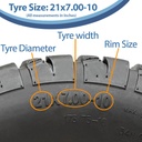 21x7.00-10 (175/75-10) 6ply OBOR Beast Tyre size with text