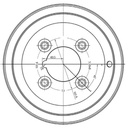 5.50x8" 4/101.6/67 silver wheel rim drawing plan view