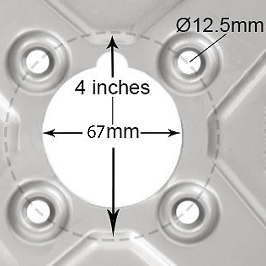 Rim centre with dimensions