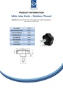 M10x25 thermoplastic lobe knob (Stainless thread) - Spec sheet