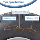 18x6.50-8 4pr Journey P332 Grass tyre on 4/4" rim specification
