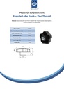 M12 female thermoplastic lobe knob (zinc insert) - Spec sheet