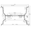 5.50x8 4/100/60 silver wheel rim drawing with dimensions