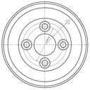 5.50x8 4/100/60 silver wheel rim drawing with dimensions plan view