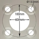 5.50x8 Centre with dimensions 100mm PCD
