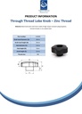 M6 female thermoplastic lobe knob open zinc thread - Spec sheet