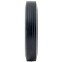 250mm black rubber on red polypropylene centre 25.4mm (1") bore hub length 51mm plain bearing 250kg pattern