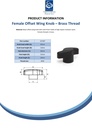 M10 female thermoplastic wing knob (Brass insert) - Spec sheet
