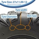 27x11.00-12 (275/70-12) 8ply OBOR Cypress Tyre TL, 20psi, 76J, 400kg size with text