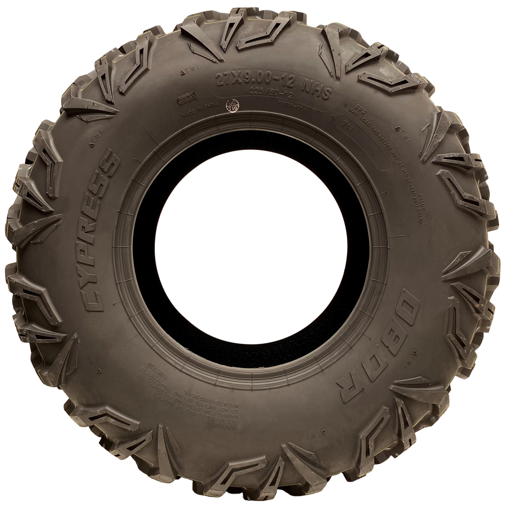 27x9.00-12 (225/80-12) 8ply OBOR Cypress Tyre TL, 20psi, 71J, 345kg side view