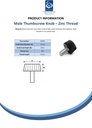 M4x15 thermoplastic thumbscrew knob (zinc thread) - Spec sheet
