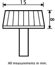 M5x15 thermoplastic thumbscrew knob (zinc thread) - Dimensions