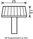 M8x20 thermoplastic thumbscrew knob (zinc thread) - Dimensions